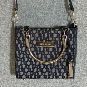 River Island Blue Mini Box Purse with Sling Strap